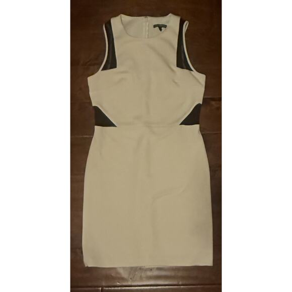 Express Women’s Size 10 Bodycon Dress White with Black Mesh Panels — Sleeveless - Picture 1 of 8